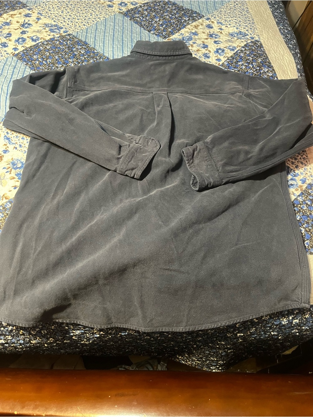 Carhartt Men's Navy Button-Down Canvas Work Shirt Large - Picture 7 of 7